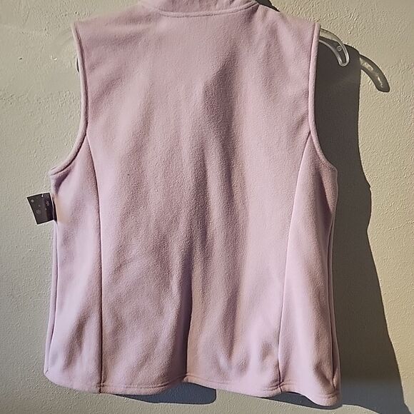 Holiday Editions Pink Christmas Full Zip Fleece Cardigan Sweater Vest Large - Picture 6 of 6